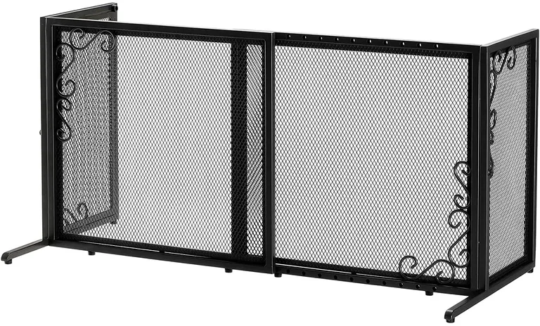 Richell Small Freestanding Metal Mesh Pet Gate in Black Photo 2