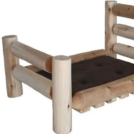 Rustic And Natural Cedar Log Large Replica Pet Bed Photo 3