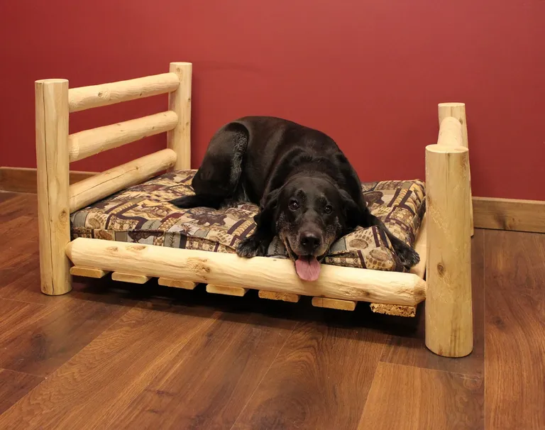 Rustic And Natural Cedar Log Large Replica Pet Bed Photo 5