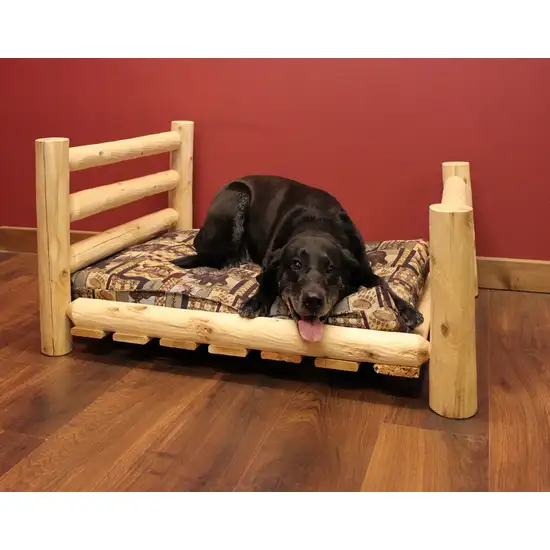 Rustic And Natural Cedar Log Large Replica Pet Bed Photo 5