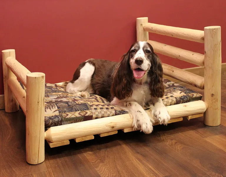 Rustic And Natural Cedar Log Medium Replica Pet Bed Photo 5