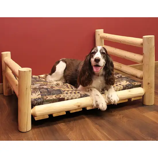 Rustic And Natural Cedar Log Medium Replica Pet Bed Photo 5