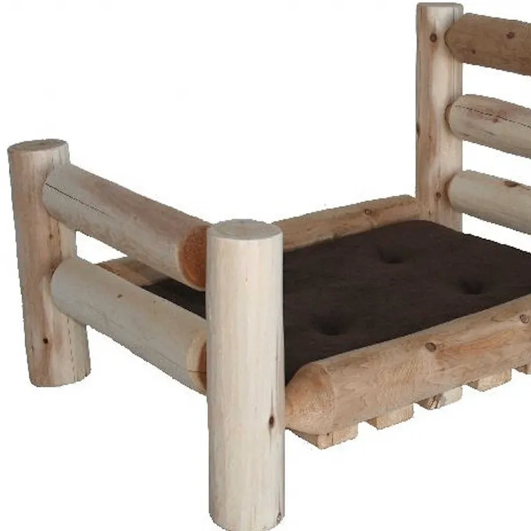 Rustic And Natural Cedar Log Small Replica Pet Bed Photo 4