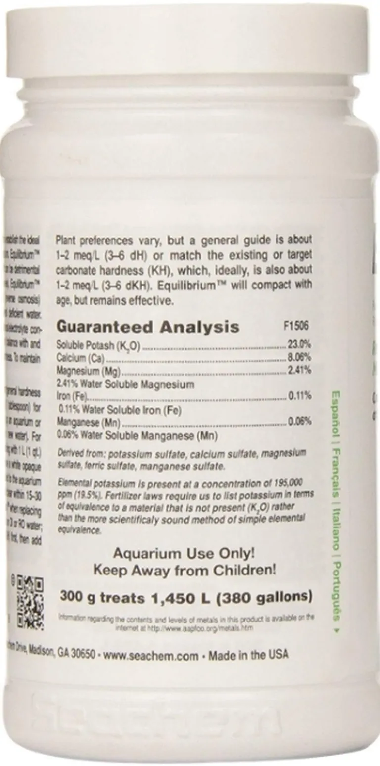 Seachem Equilibrium Mineral Balance & GH Water Treatment Photo 3