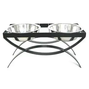 Photo of SeeSaw Double Elevated Dog Bowl - Large/Black