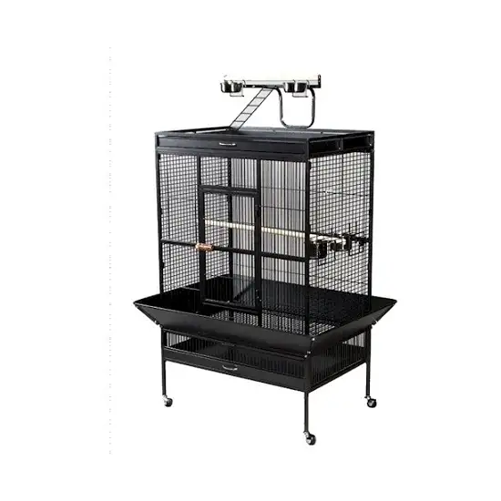 Select Wrought Iron Play Top Parrot Cage - Black Photo 1