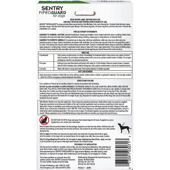 Sentry FiproGuard for Dogs Photo 2