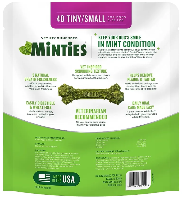 Sergeants Minties Dental Treats for Dogs Tiny Small Photo 2