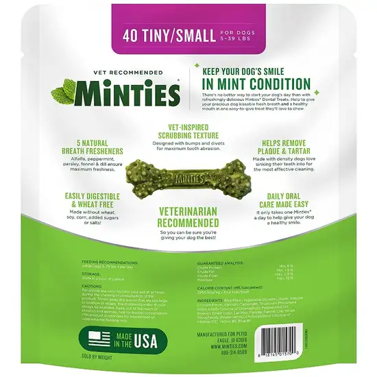 Sergeants Minties Dental Treats for Dogs Tiny Small Photo 2