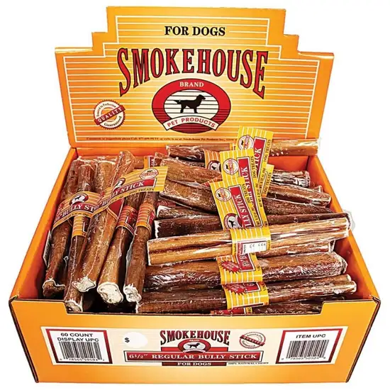 Smokehouse Bully Sticks 6.5 Inch Dog Treat with Display Box Photo 1