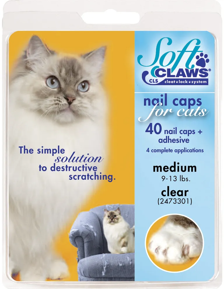 Soft Claws Nail Caps for Cats Clear Photo 1