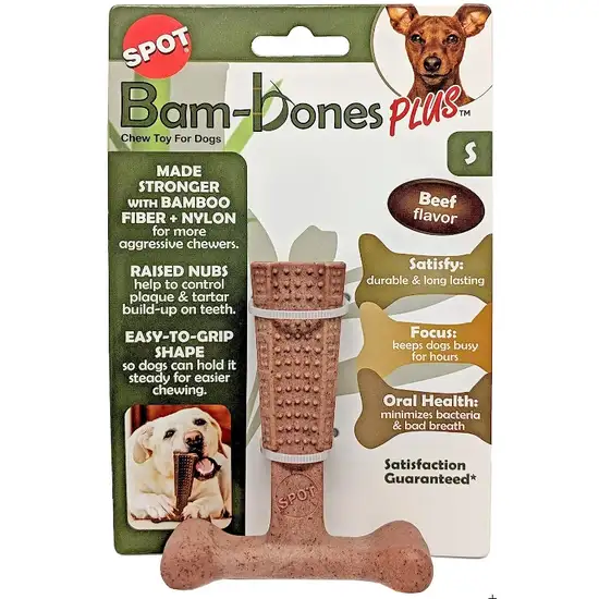 Spot Bambone Plus Beef Dog Chew Toy Small Photo 1