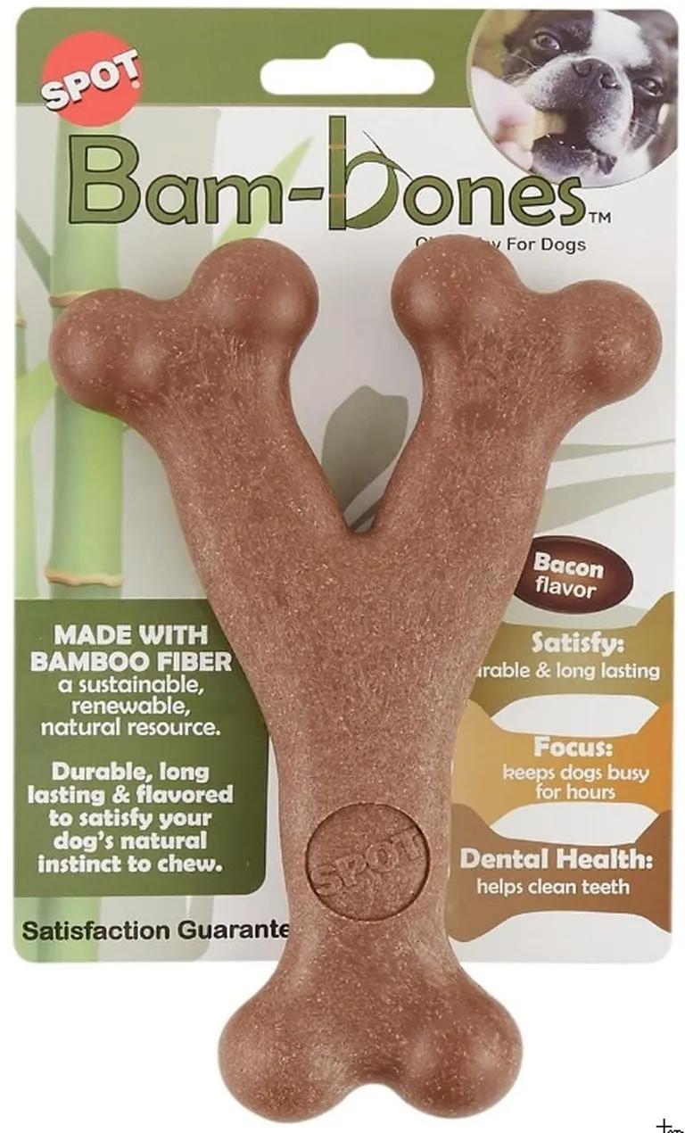 Spot Bambone Wish Bone Bacon Dog Treat Large Photo 1