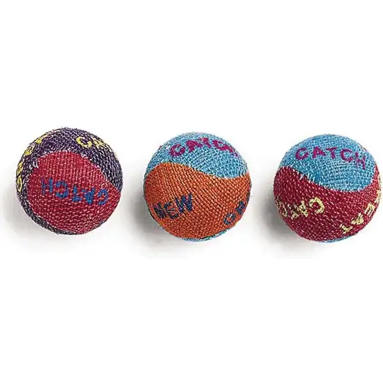 Spot Burlap Balls Cat Toys Assorted Colors Photo 2