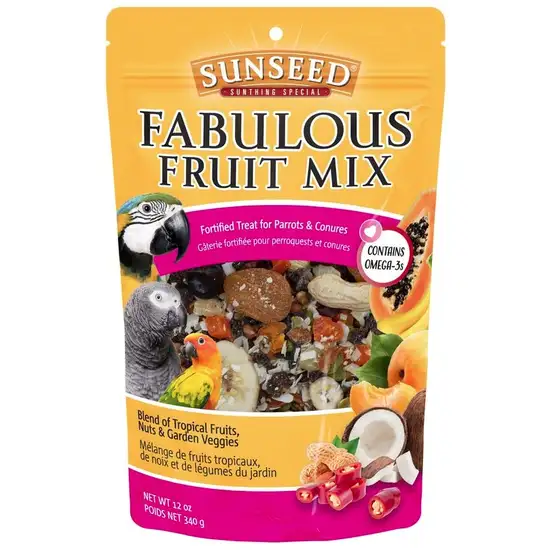 Sunseed Fabulous Fruit Mix Fortified Treat for Parrots and Conures Photo 1