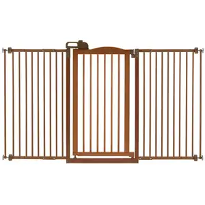 Photo of Tall One-Touch Gate II Wide in Brown