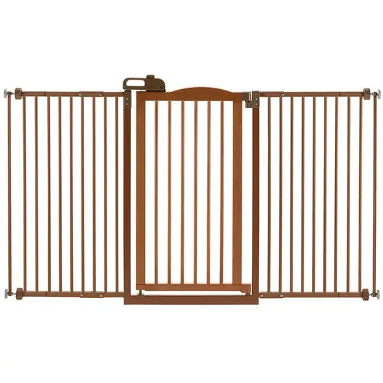 Tall One-Touch Gate II Wide in Brown Photo 1