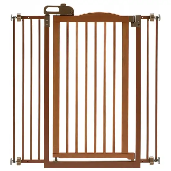 Tall One-Touch Gate II in Brown Photo 2