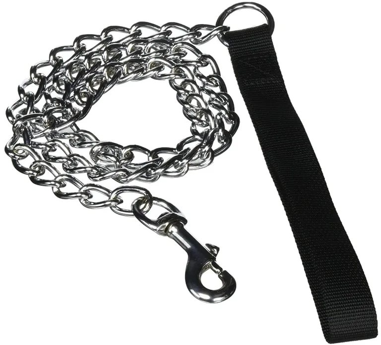 Titan Chain Lead with Nylon Handle - Black Photo 2