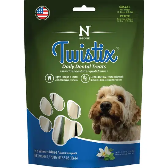 Twistix Wheat Free Dental Dog Treats - Vanilla Mint Flavor Photo 1