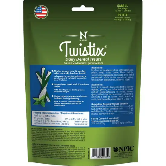 Twistix Wheat Free Dental Dog Treats - Vanilla Mint Flavor Photo 2