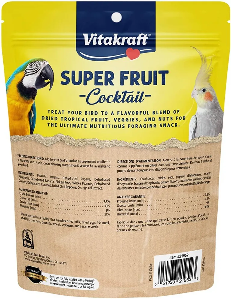 Vitakraft Super Fruit Cocktail Treat for All Parrots & Cockatiels Photo 2