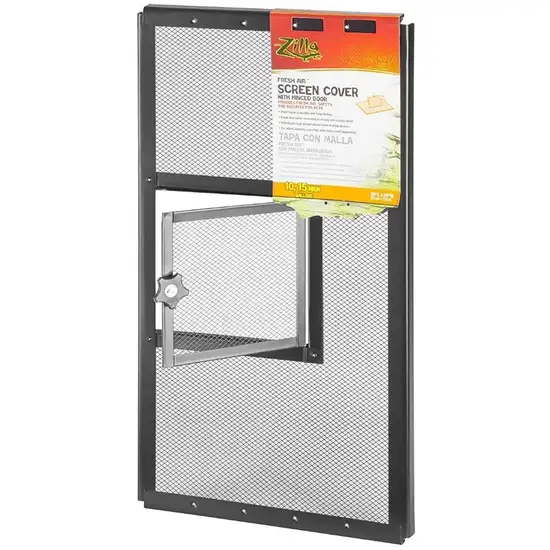 Zilla Fresh Air Screen Cover with Hinged Door 20 x 10 Inch Photo 1