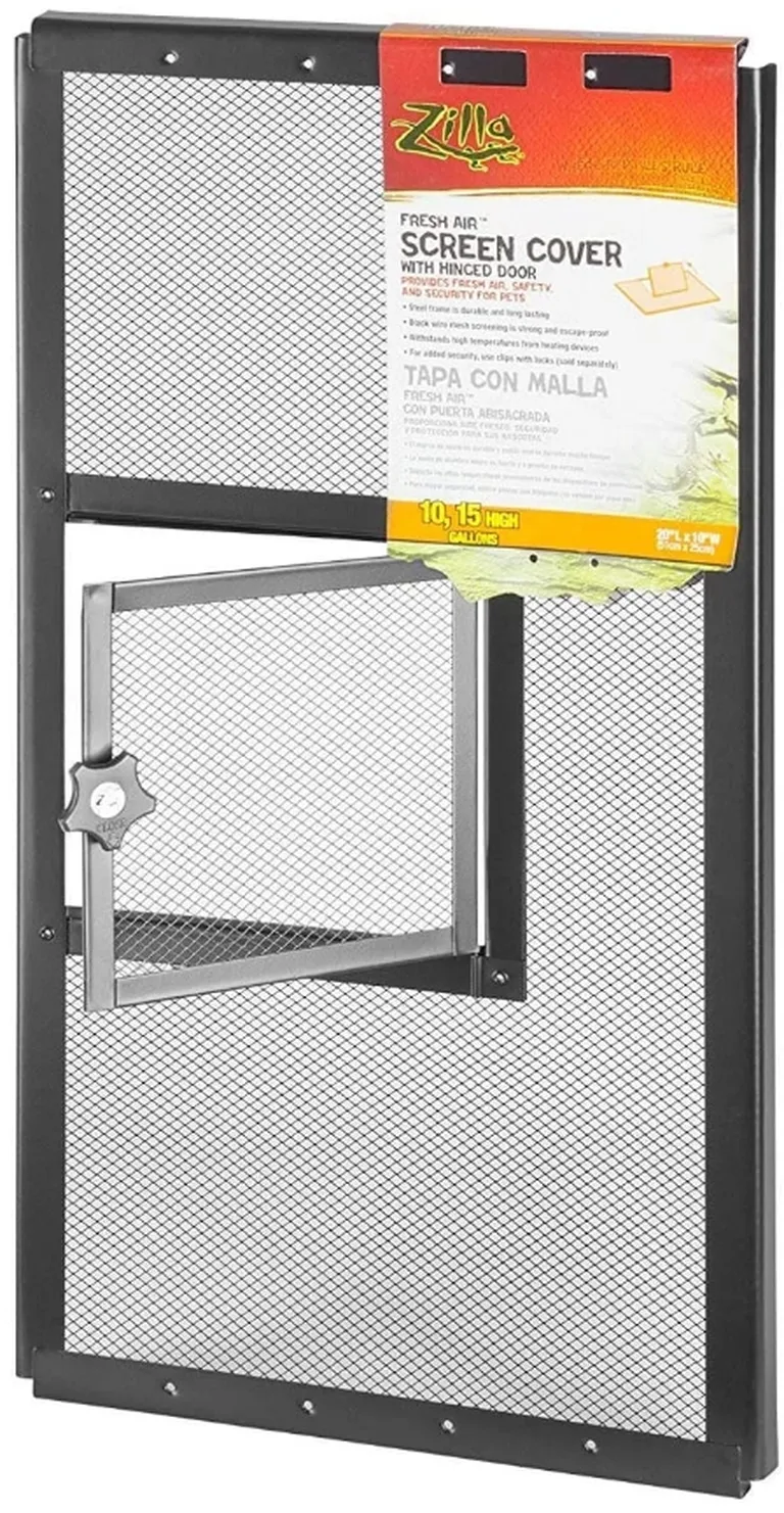 Zilla Fresh Air Screen Cover with Hinged Door 20 x 10 Inch Photo 1