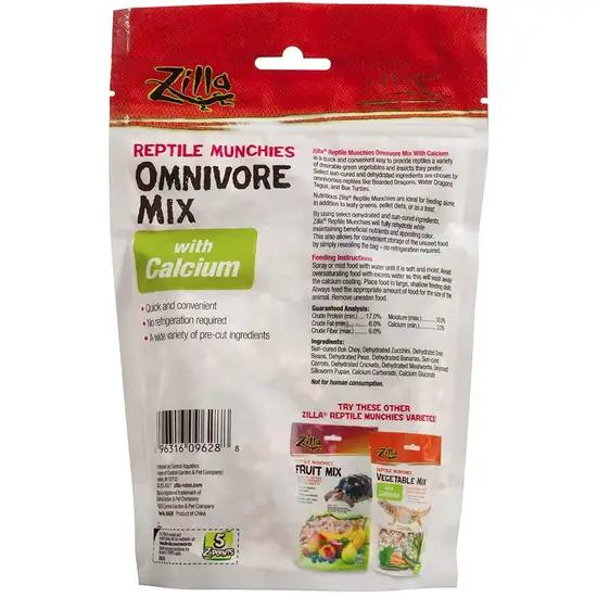 Zilla Reptile Munchies - Omnivore Mix with Calcium Photo 2