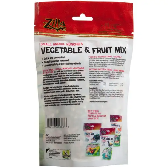 Zilla Small Animal Munchies - Vegetable & Fruit Mix Photo 2