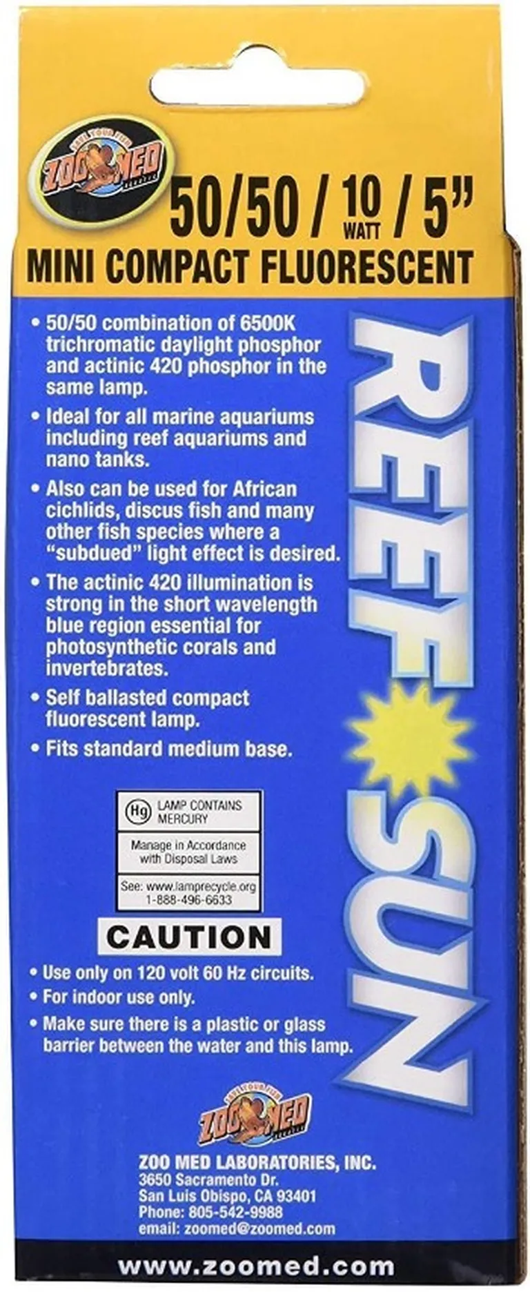 Zoo Med Aquatic Reef Sun 50/50 Compact Flourescent Bulb Photo 2