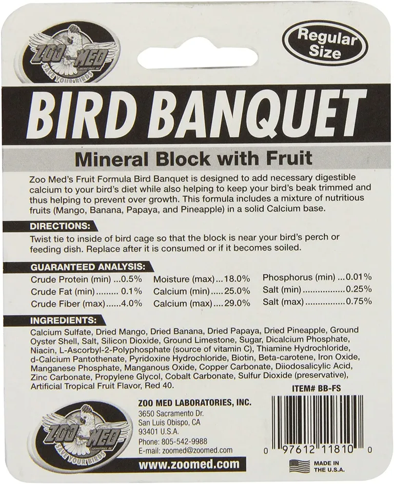 Zoo Med Bird Banquet Block Fruit Formula Small Photo 2