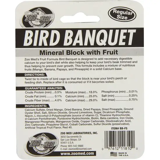 Zoo Med Bird Banquet Block Fruit Formula Small Photo 2