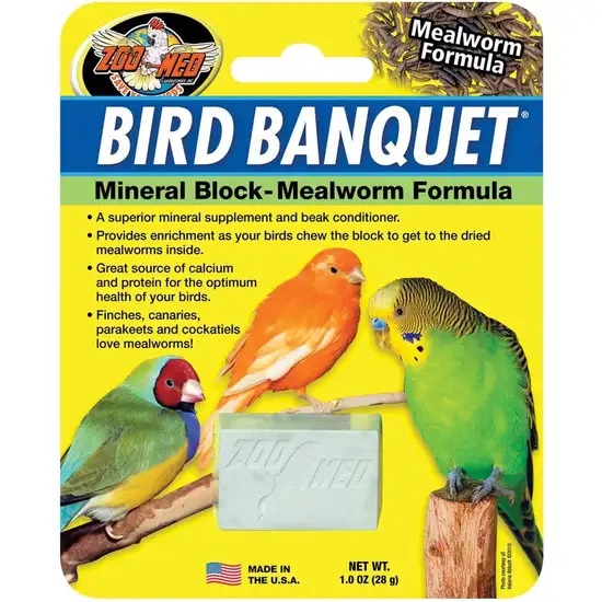 Zoo Med Bird Banquet Mineral Block - Mealworm Formula Photo 1