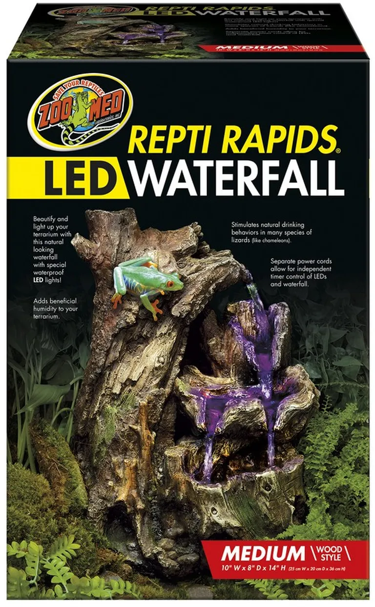 Zoo Med Repti Rapids LED Waterfall - Wood Style Photo 1