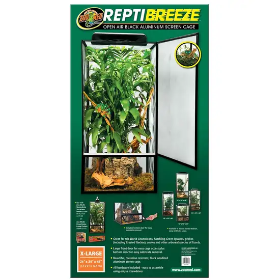 Zoo Med Reptibreeze Open Air Aluminum Screen Cage - Black Photo 1