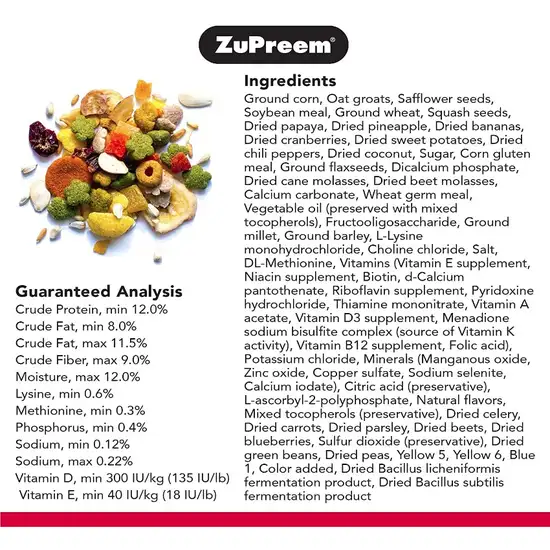 ZuPreem Smart Selects Bird Food for Parrots & Conures Photo 4