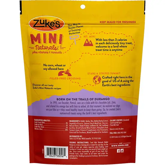 Zukes Mini Naturals Dog Treat - Wild Rabbit Recipe Photo 2