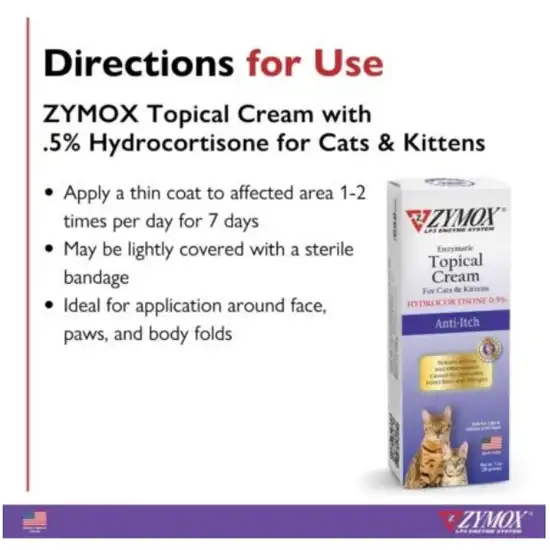 Zymox Enzymatic Anti-Itch Topical Cream for Cats & Kittens with Hydrocortisone Photo 5