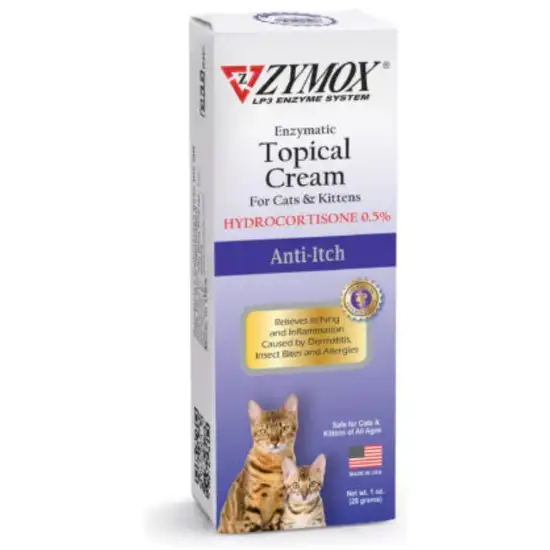 Zymox Enzymatic Anti-Itch Topical Cream for Cats & Kittens with Hydrocortisone Photo 1